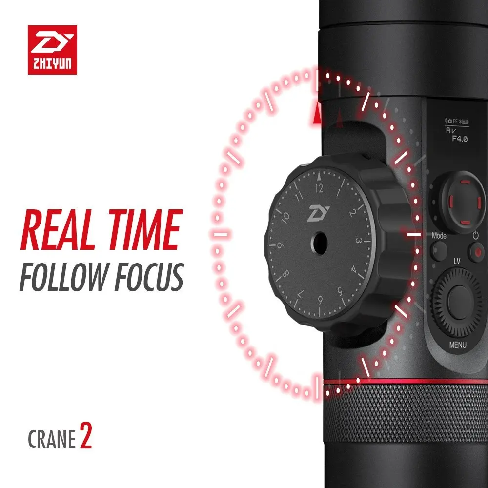 Zhiyun Crane 2 с сервоприводом для непрерывного изменения фокусировки камеры 3-осевой портативный монопод с шарнирным замком Камера стабилизатор для всех моделей беззеркальная камера DSLR