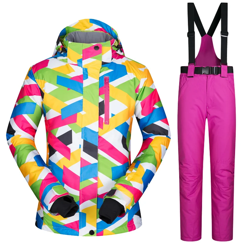 

FREE SHIPPING 2018 New Ski Jacket Women High Quality Snow Jacket Thick Warm Waterproof and Windproof Ski Snowboard Jacket + Pant