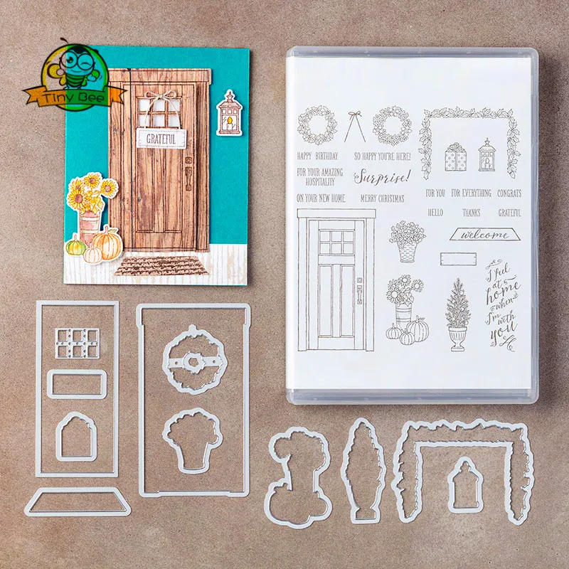 

New Dies For 2019 Door Metal Cutting Dies and stamps Sets DIY Scrapbooking Paper Card Making Stencil Paper Cards Decoration
