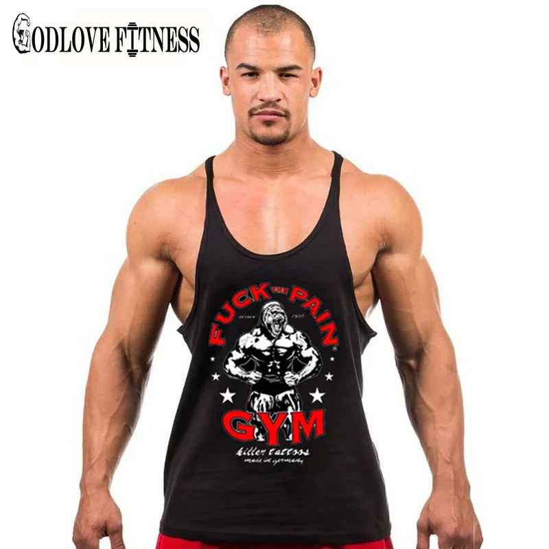 Image New Mens Bodybuilding Stringer Tank Tops Brand Clothing Fitness Sportswear Muscle Crossfit Top Cotton Wicking Vest Shirt Men