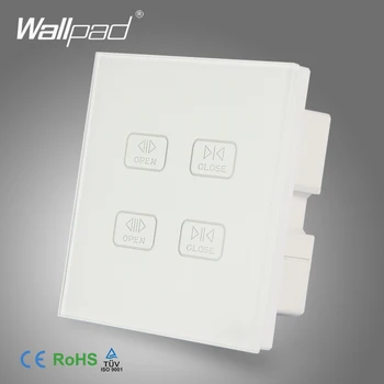 

4 Gang Curtain Switch Wallpad White Crystal Glass Switch Touch Screen Double Curtain Window Shutter Blinder Wall Touch Switch