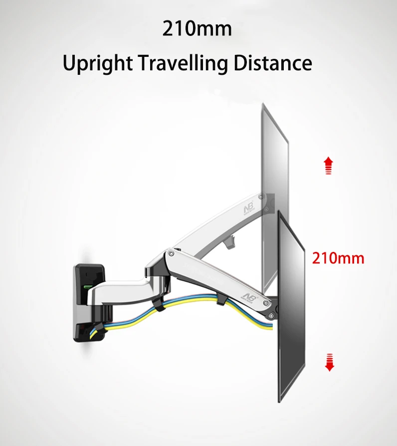 NB F300 газовая пружина 30-40 дюймов светодиодный настенный держатель для монитора для телевизора эргономичное крепление Макс. VESA 200*200 мм загрузка 5~ 10 кг черный