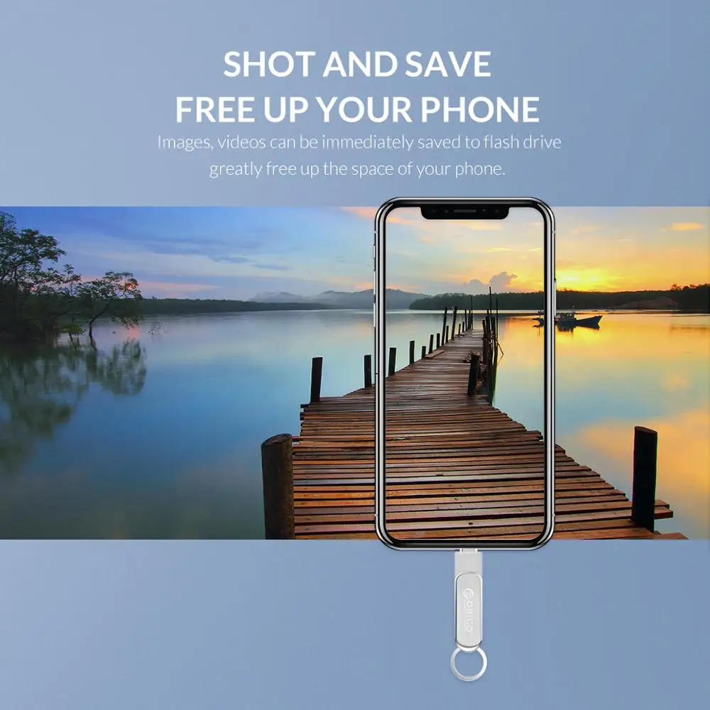 USB флеш накопитель ORICO 64 ГБ 32 3 в 1 usb с разъемом Micro B 0 Поддержка систем IOS/Andriod/PC|USB