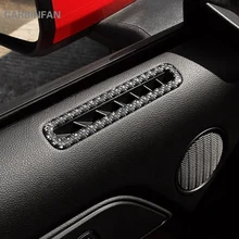 Углеродного волокна двери автомобиля воздушный кондиционер выходное отверстие накладка Стикеры для Ford Mustang автомобиля Средства для укладки волос C551