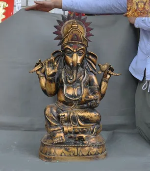 

wedding decoration 10"China Brass Lion beast head Statue Wealth treasure bowl Incense Burner Censer