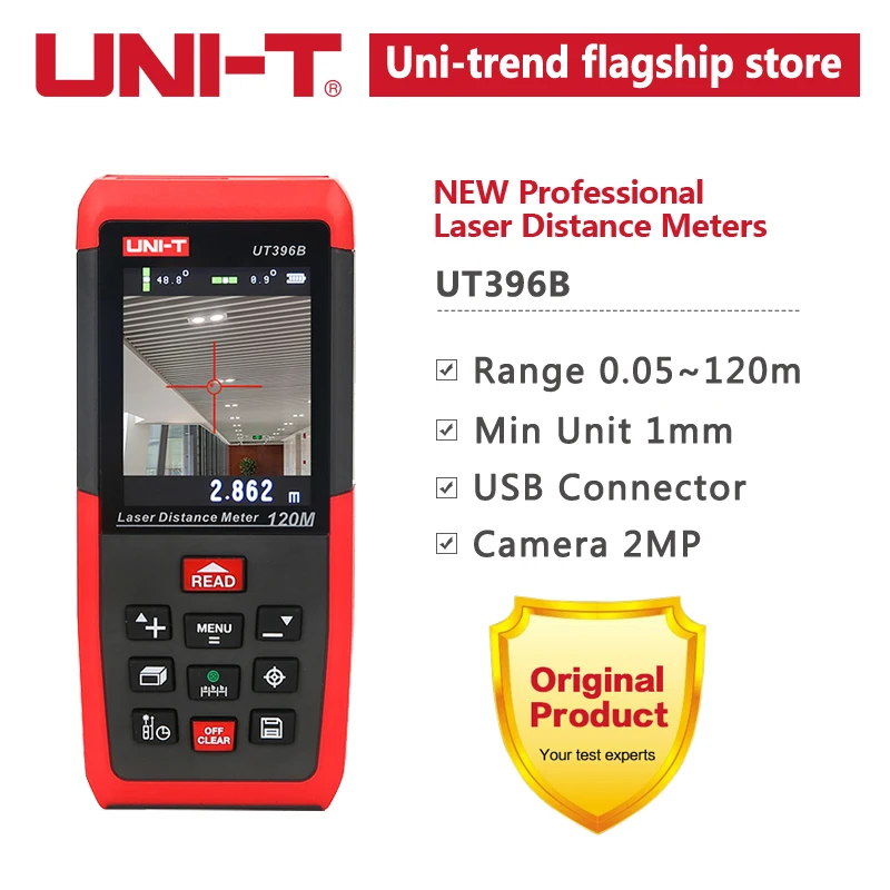 UNI-T Digital Laser Rangefinders Distance Meter Camera USB 80m 120m Tape Distance Measurer Trena Laser Ruler Tool Range Finder - Color: UT396B-120m