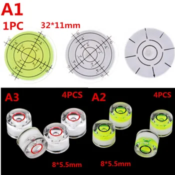 

1PC OR 4PCS Level Measurement Instrument Plastic Bubble Level Round Level Bubble Acc For Measuring Tools 32*11mm / 8*5.5mm