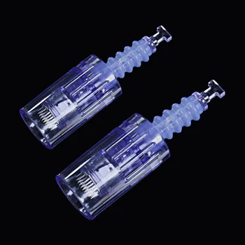 

100pcs 12 pin blue micro needle cargridge electric DR derma pen replacement needles head stainless steel tattoo needle tip
