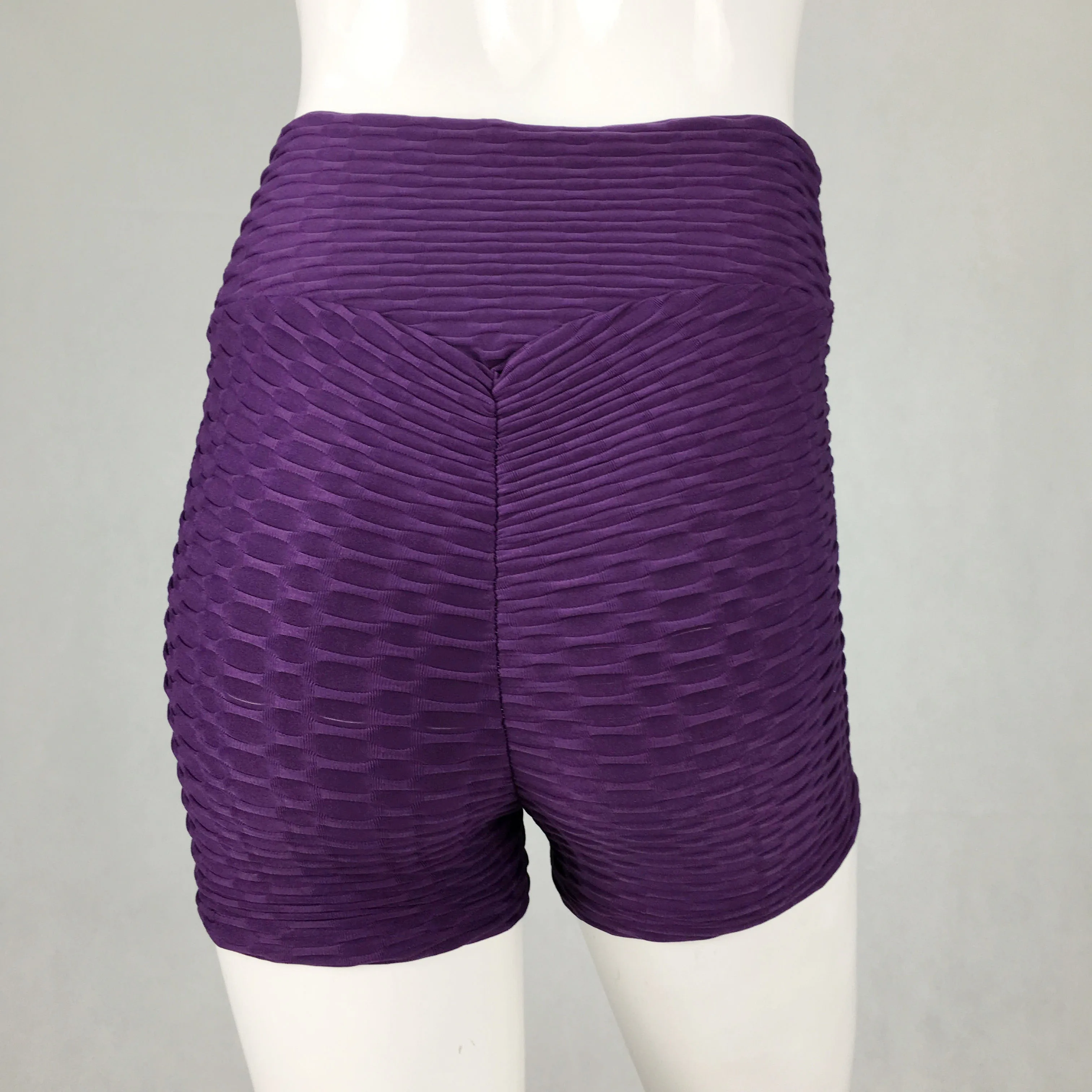 Новые шорты для фитнеса с антицеллюлитной текстурой, Женские однотонные шорты с высокой талией, эластичные розовые шорты для тренировок