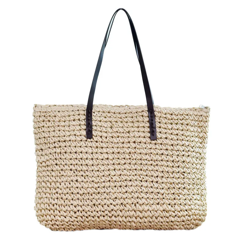 

AUAU-Women'S Classic Straw Summer Beach Sea Shoulder Bag Handbag Tote