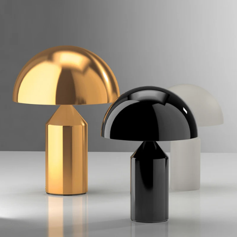 US $71.50 Modern creative electroplating golden mushroom design table lamp simple metal bedroom decoration bedside deck LED lighting