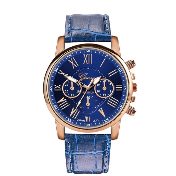 Новые модные женские и мужские часы с кожаным ремешком, Кварцевые аналоговые наручные часы, Роскошные модные женские часы с браслетом из черного, белого и золотого цветов ASL - Цвет: blue