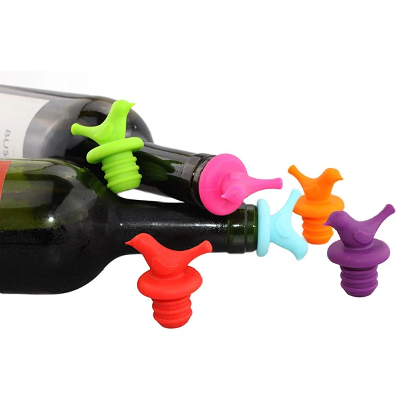 Creative Bird Design Silicone Fresh Nontoxic Wine Stopper Safety Bar