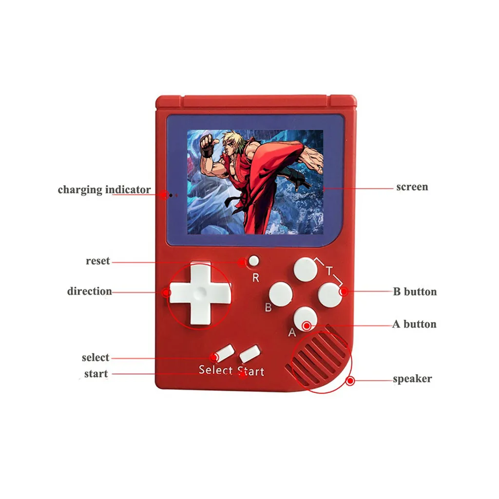 Video Game Retro Mini Handheld Video Game Console Gameboy Built-in 129 Classic Games Best Gift for Child Nostalgic Player Puzzle