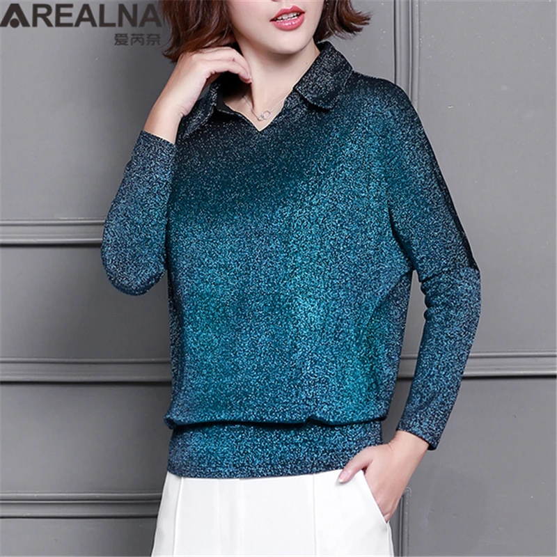 Blusas Mujer De Moda 2020 корейский стиль блестящие люрексом женские топы и блузки размера