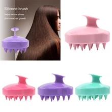 5 Colors Handheld Silicone Scalp Shampoo Massage Brush Washing Shower Hair Comb Mini Head Meridian Massage Comb green sandalwood combed wooden head neck mammary gland meridian lymphatic massage comb wide teeth comb