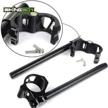 

BIKINGBOY 1 Pair Aluminum Alloy 52mm 7/8" Split Clip Ons Handlebar For Triumph Street Triple 2007 2008 2009 2010 07 08 09 10
