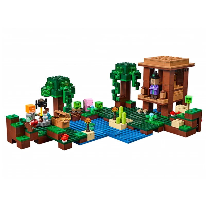 Лепин 18027 мой мира Minecraft ведьма хижины Развивающие игрушки для детей Модель Строительство комплекты совместимые с лего 21133