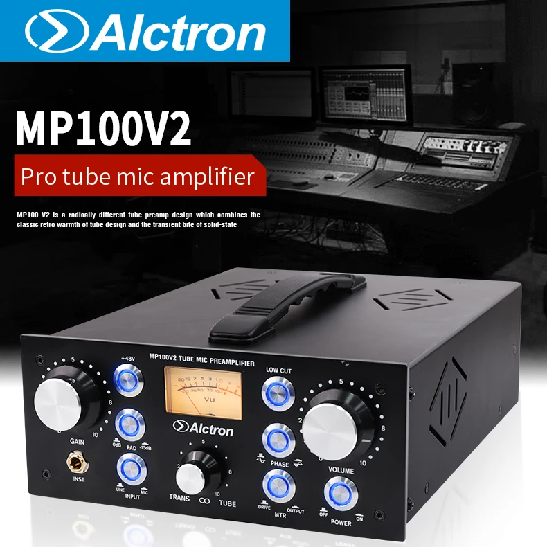 Alctron MP100V2 ламповый и fet микрофонный усилитель с многофункциональными ручками, тщательно усиливает каждый сигнал