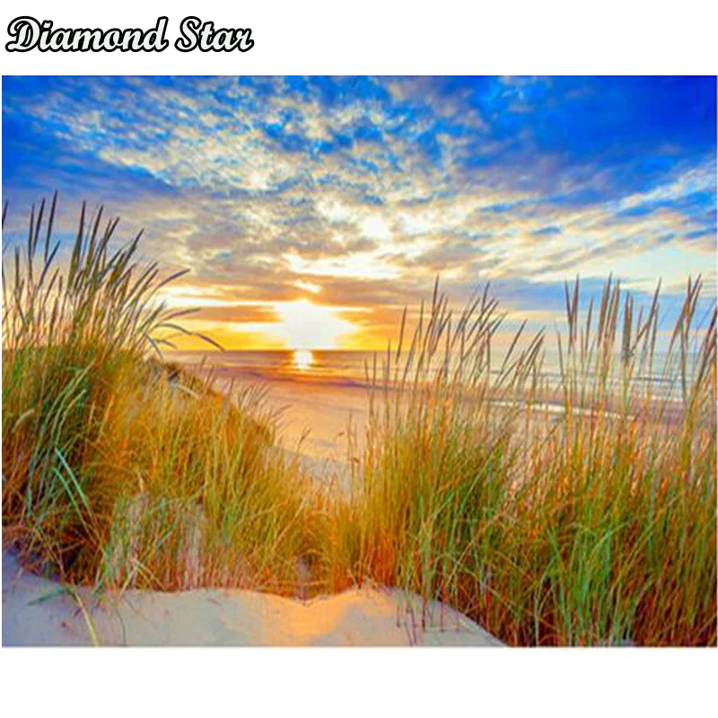 

5d Diy Diamond Painting Seaside scenery Cross Stitch Full Square Diamond Embroidery beads mosaic Pattern wedding decoration
