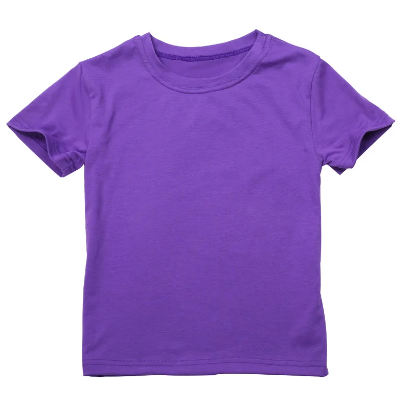 Little Bitty/ г. Летняя Однотонная футболка для детей; детская одежда с короткими рукавами; футболки для маленьких девочек; Детские футболки; однотонные - Цвет: T8