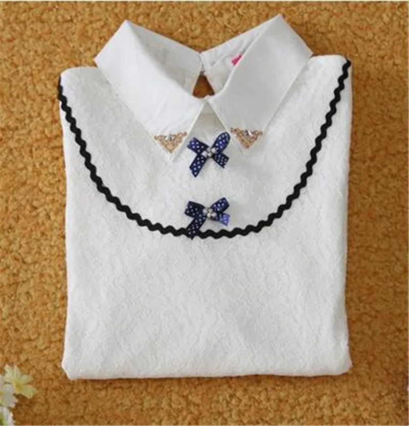 School Girl Blouse Shirts For Girls Kids Clothing For Teenagers Soild Korean Backing Shirt With Flowers kids shirts