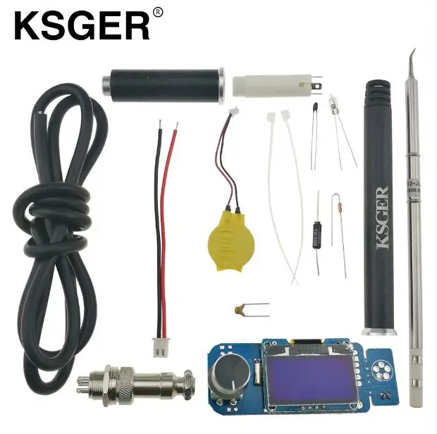 KSGER T12 STM32 OLED паяльная станция контроллер сплав 9501 Электропаяльники DIY наборы T12-JL02 T12 паяльники - Цвет: V2.1S SET