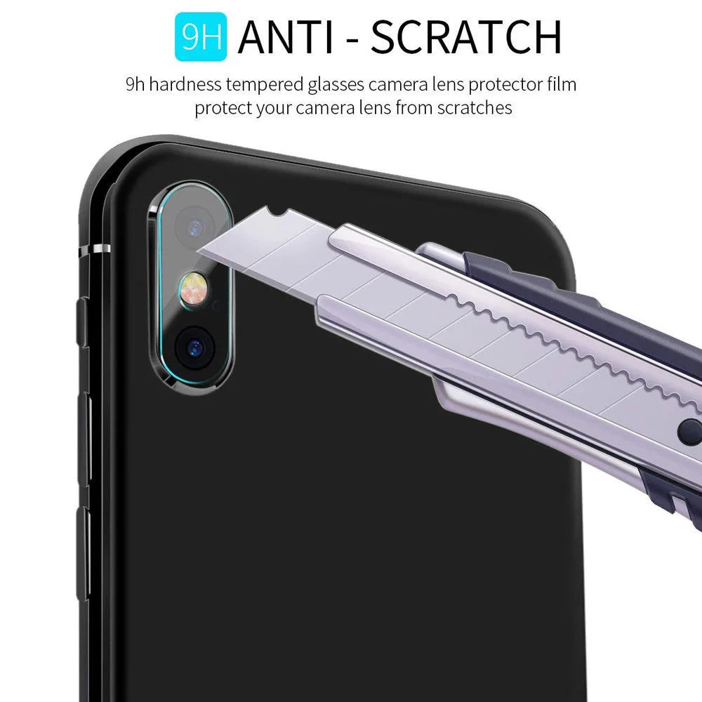 

5PC No hole HD 9H Hardness Protective dirtproof Explosin-proof Tempered Glass Protector Camera Film For iPhone XS MAX 6.5 inch