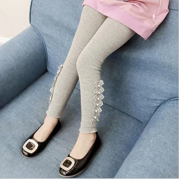 

2019 Spring New Women's Children's Wear Baby Girls Trousers Autumn Skinny Kids Pencil Pants Girls Lace Legging For 3 5 7 9 12 Y
