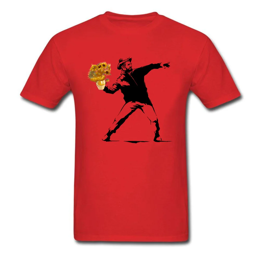 Hot Sale Van(ksy)-Gogh-Banksy comfortable T-Shirt Crew Neck Cotton Men's Tops Tees Short Sleeve T-shirts VALENTINE DAY Van(ksy)-Gogh-Banksy red