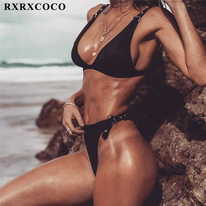 

RXRXCOCO New Design 2019 Bikini Set Adjustable Swimsuit Women Swimwear Solid Bathing Suit Push Up Brazilian Biquinis Beachwear
