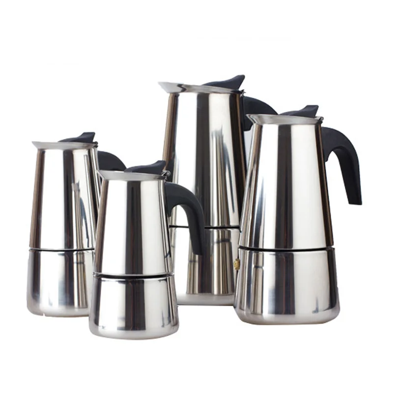 

100/200/300/Stainless Steel Coffee Pot Moka Coffee Maker Teapot Mocha Stovetop Tool Filter Percolator Cafetiere