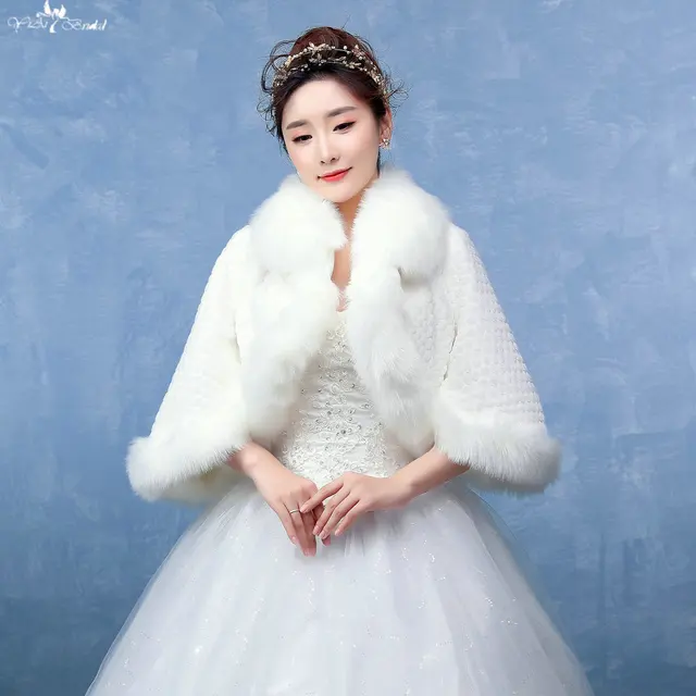 Price LZP123 Wedding Shawls Wraps Off White Wedding Cloak Bolero Long Sleeve Fur Bolero Wedding Capes