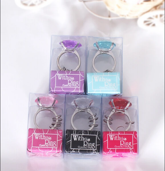 Wholesale 90pcs/lot Roundshape/ Heartshape Diamond Ring Key Chain