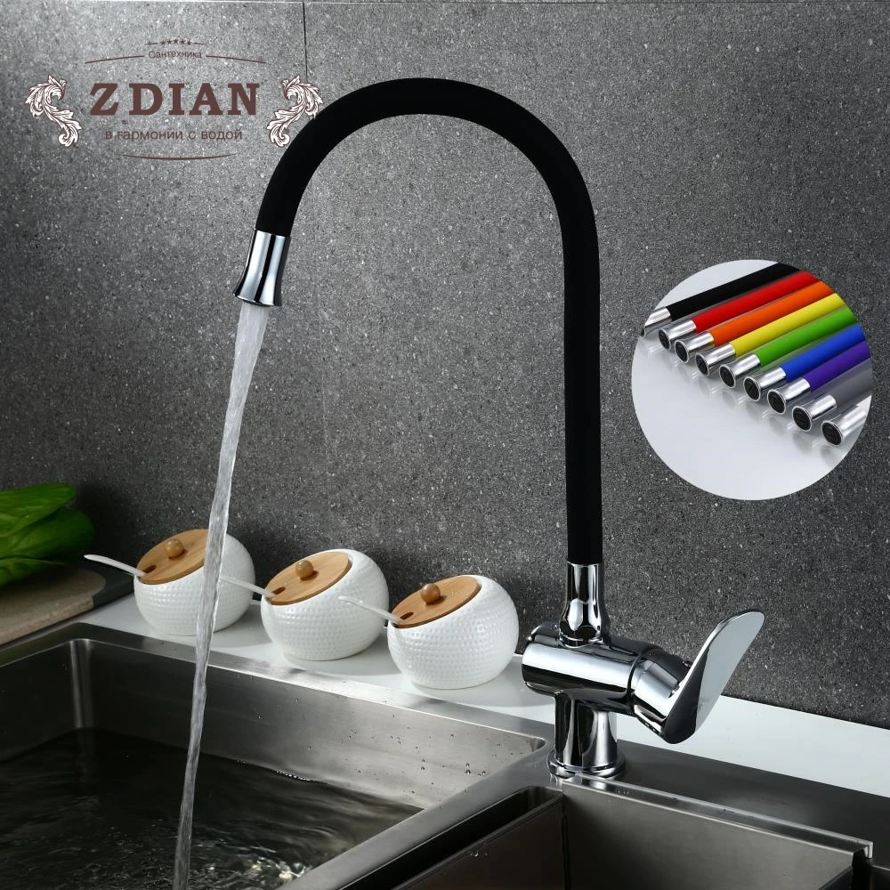 

Silica Gel Nose Any Direction Rotating Kitchen Faucet Cold and Hot Water Mixer Torneira Cozinha Single Handle Tap
