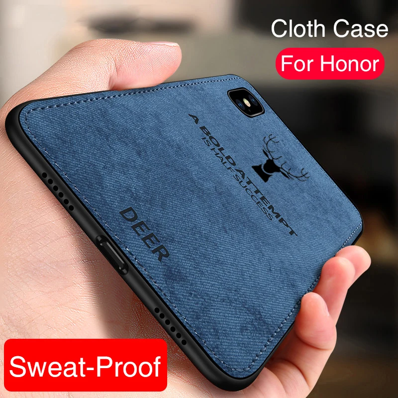 

Fabric Cloth Phone Case on For Honor 8A 8X 9 10 Lite Flip Silicone Back Cover Case For Huawei Honor 10 Lite 8 9 Light 8X Honor10