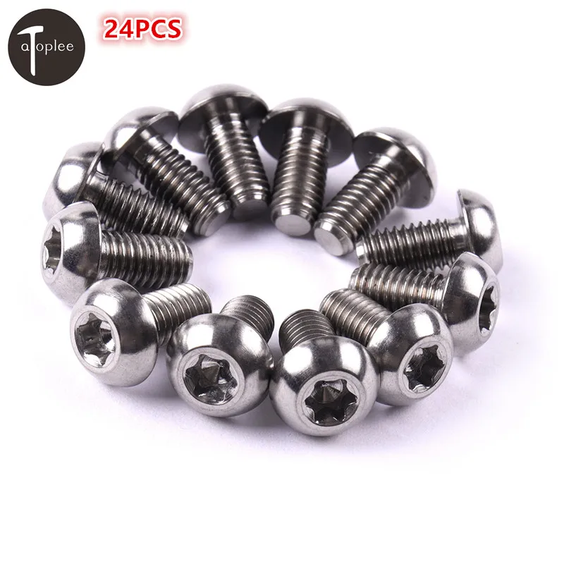 

24pcs Super light M5x10mm Ti Titanium Disc Brake Rotor Bolts/Disk Rotor BOLTS For Disc Brake Rotors Bike Torx Head Screws