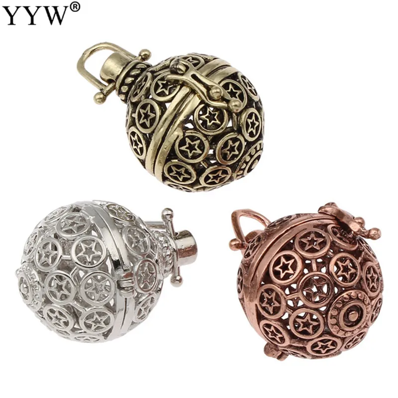 

Fantastic Antique Plated Cages Pregnant Angel Baby Music Bola Calling Pendant Hollow Carved fit Musical Sound Bell Ball Locket