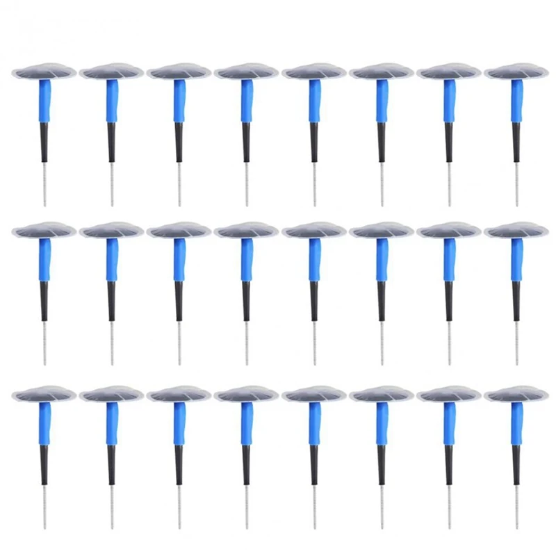 24Pcs Tyre Puncture Repair Tubeless Wired Mushroom Plug Patch Kit For Car Motorcycle Truck Car Repair Tool Blue,9Mm