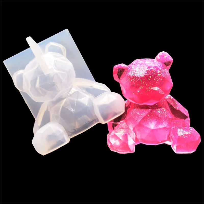 Qiaoqiao diy 3D силиконовая форма Медведь Геометрическая стереоформа медведя