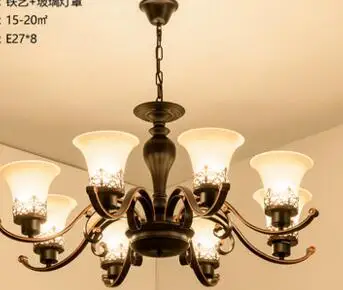 

American country room living room droplight. Iron art countryside simple European restaurant droplight