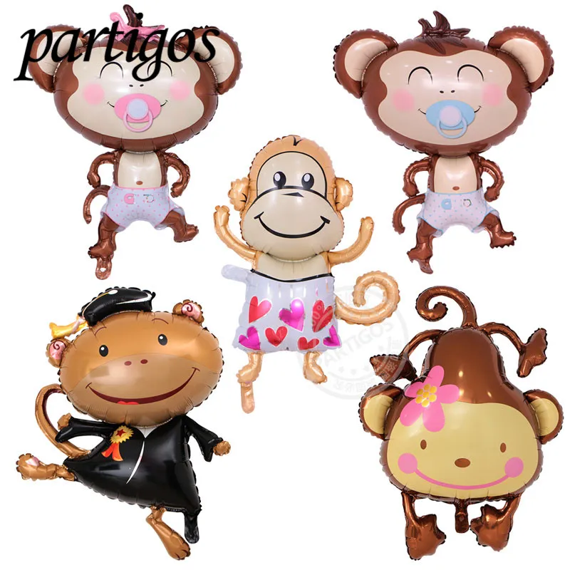 

1pcs/lot 98*71cm flower Monkey Foil Balloons Helium Aluminum Balloon Kids Baloon Toys Gifts Party Decoration Supplies