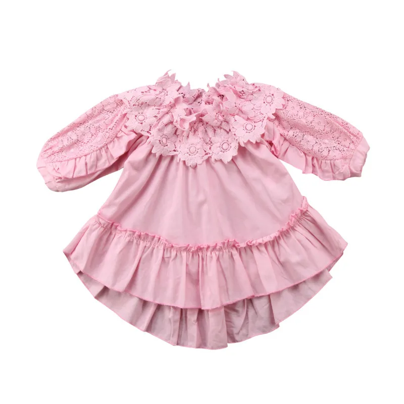 

2018 New Sweet Kids Baby Girls Dress Fashion Off Shoulder Flower Dress Princess Ball Gown Party Dresses Sundress