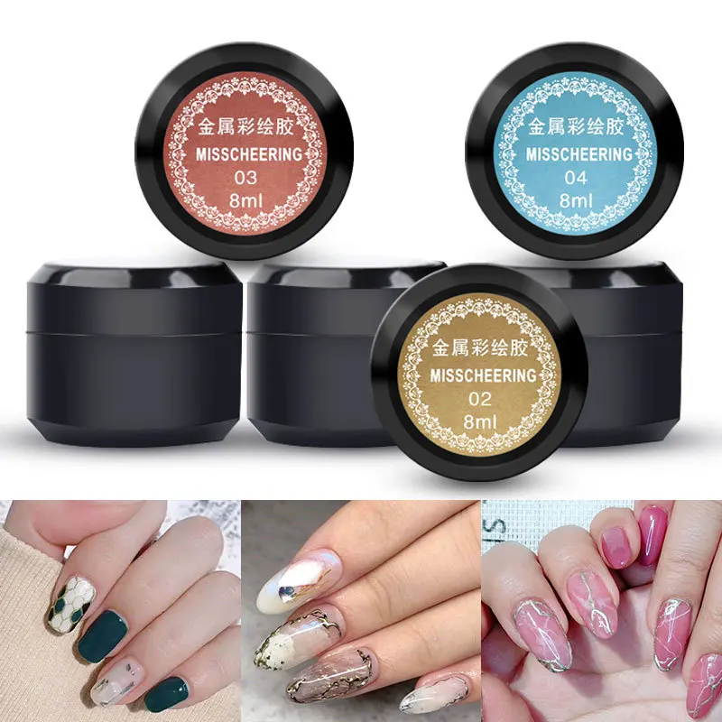 

8ml UV Gel 3D Metal Wire Drawing Nail Gel Painting Gel Varnish Pulling Silk Spider Creative Nail Art Gel Nail Polish