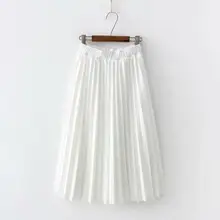 Летняя элегантная плиссированная юбка женская белая длинная юбка женская Высококачественная миди-юбка с высокой талией черная Faldas Mujer Saias