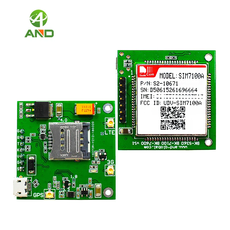 

4G Breakout board ,4G Wireless TESTING board with UART TTL interface,FDD LTE mini pcb board SIM7100A mini board