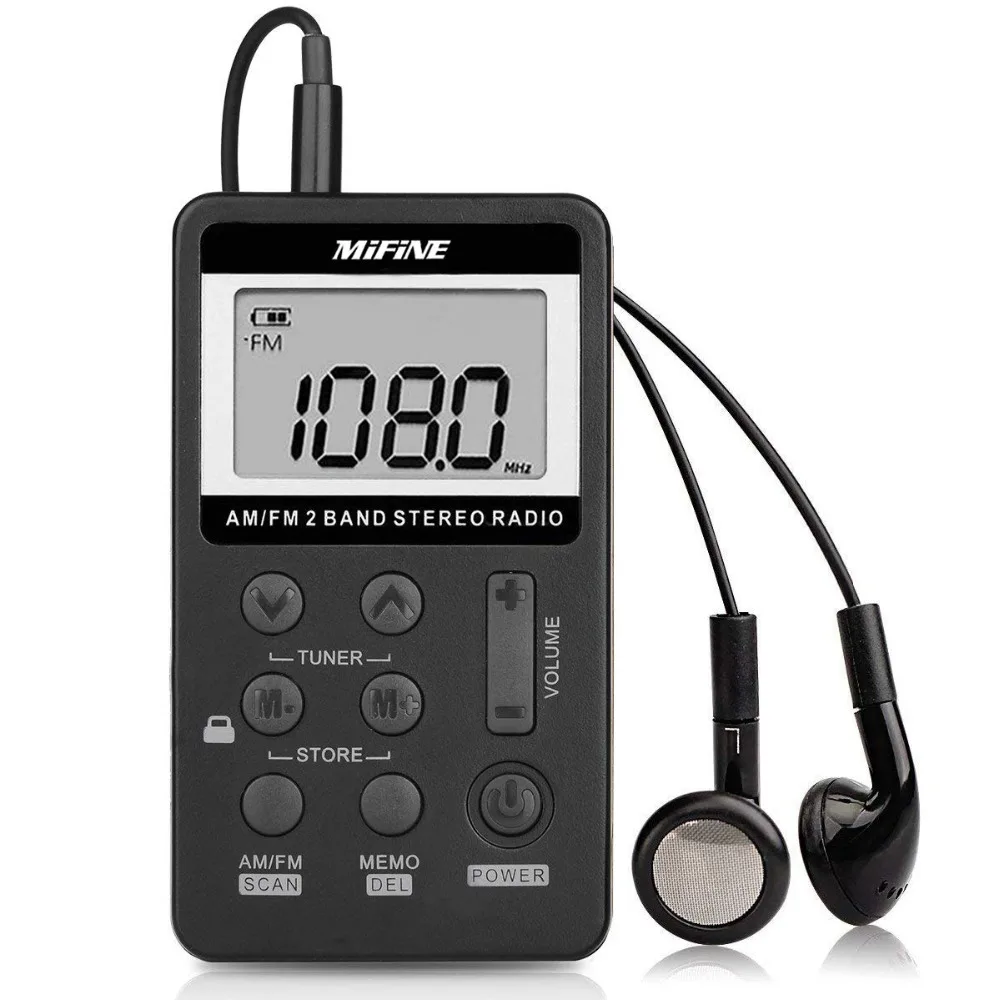 

AM FM Portable Pocket Radio, Mini Digital Tuning Stereo with Rechargeable Battery and Earphone for Walk/Jogging/Gym/Camping