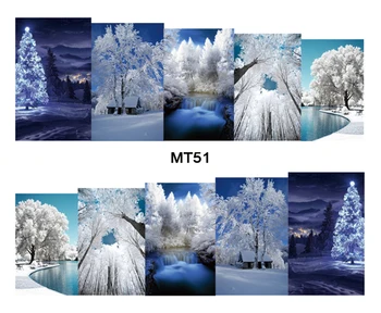 

Decal Nail MT51 Full Cover White Snow Scene Nail Art Water Transfer Sticker Decal For Nail Art Tattoo Tips DIY Nail Tool