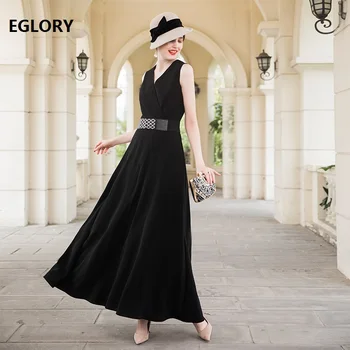 

XXXXL!Top Quality New 2018 Evening Party Women Long Dress Autumn Winter Lady Sexy V-Neck Solid Black Long Maxi Dress Night Club