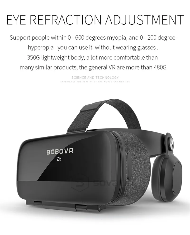 Bobovr Z5 3D VR Очки виртуальной реальности очки погружения Android 120 FOV Google Cardboard шлем для 4-6,2 'смартфон